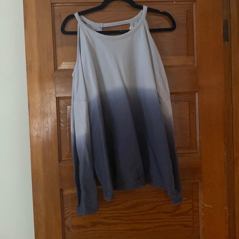 Cold Shoulder- Key Hole Back- Tie Dye Sweatshirt